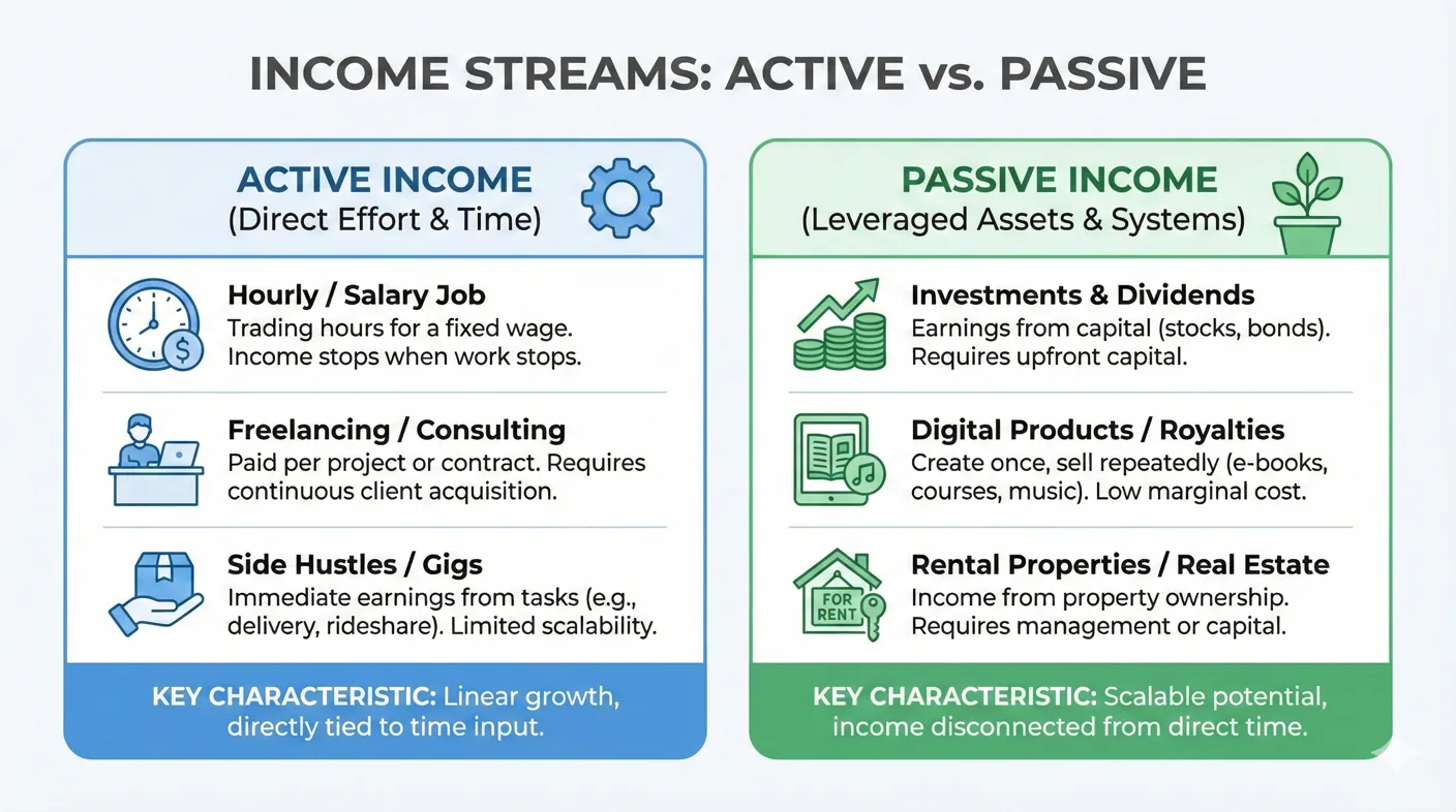 Active income vs passive income comparison