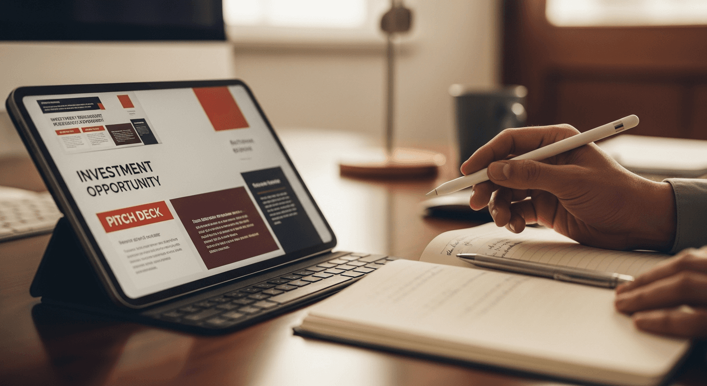 Angel investor reviewing financial projections and business plans to evaluate startup investment opportunities