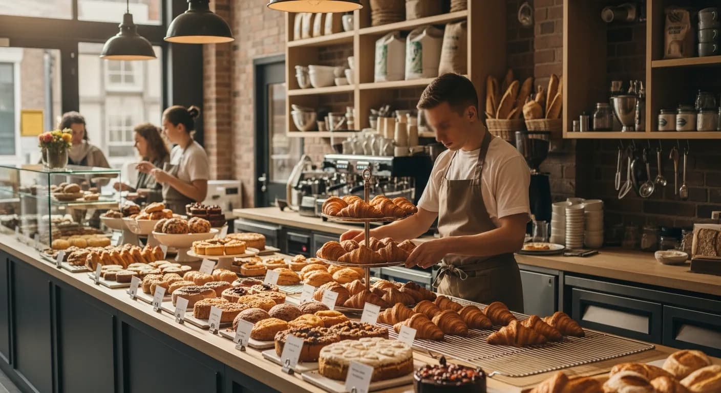 Bakery business plan template showing financial projections and market analysis