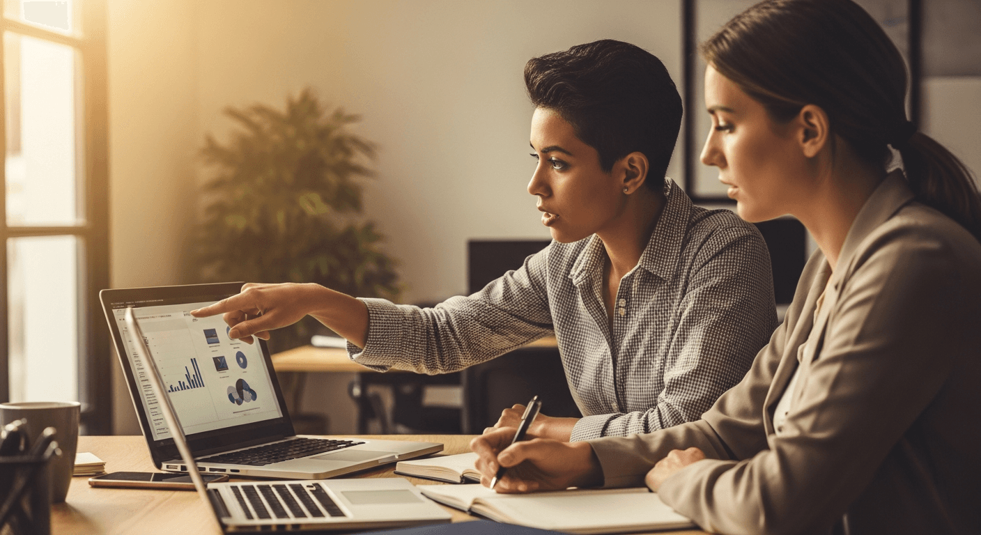 Business case presentation template with key sections highlighted