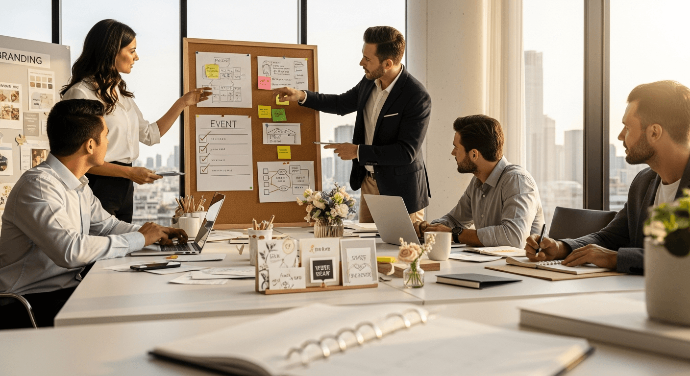 Event planning business startup checklist with venue coordination and vendor management