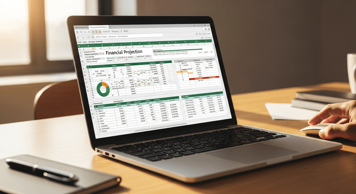 Excel template showing break-even analysis calculation for a startup
