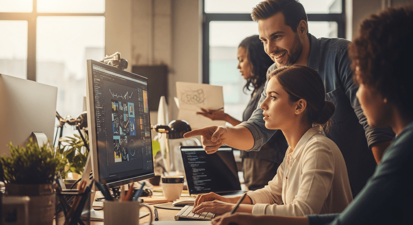 Freelance business plan template showing client management and project workflow for creative professionals
