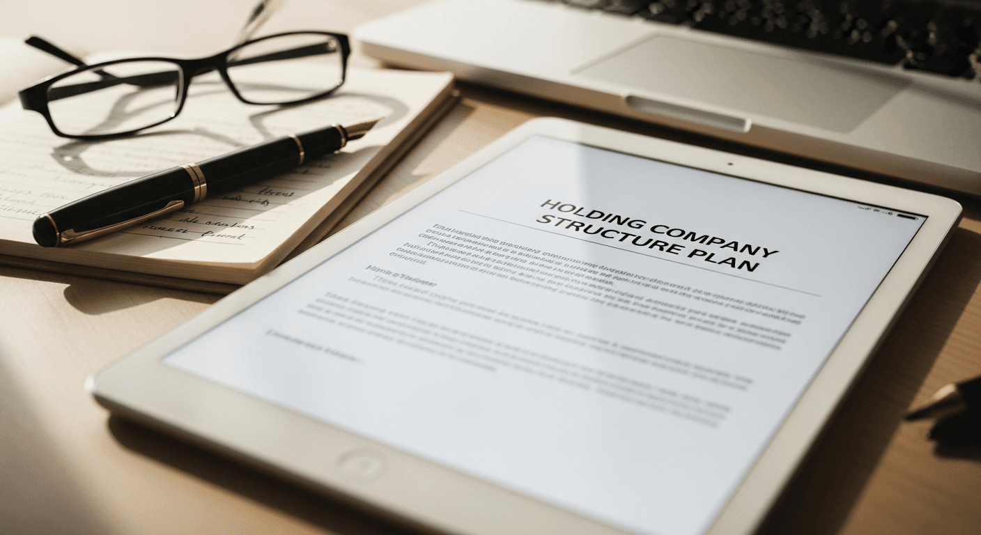 Step-by-step process diagram for how to start a holding company formation paperwork