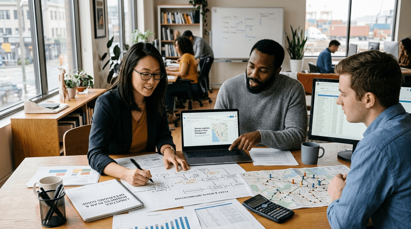Business plan sections for how to start a logistics company: costs, cash flow, lanes and licensing