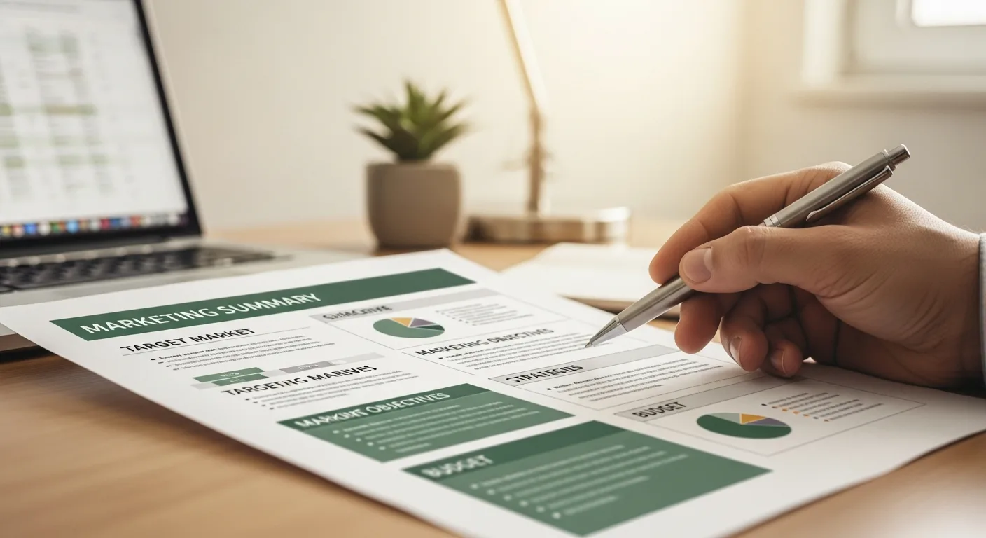Marketing budget breakdown template with percentage allocations