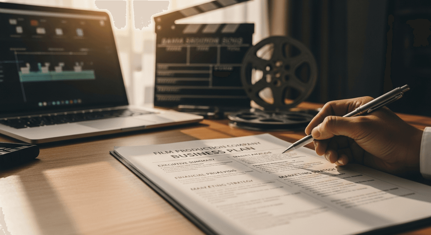 Production company financial projections showing revenue streams and cost breakdown
