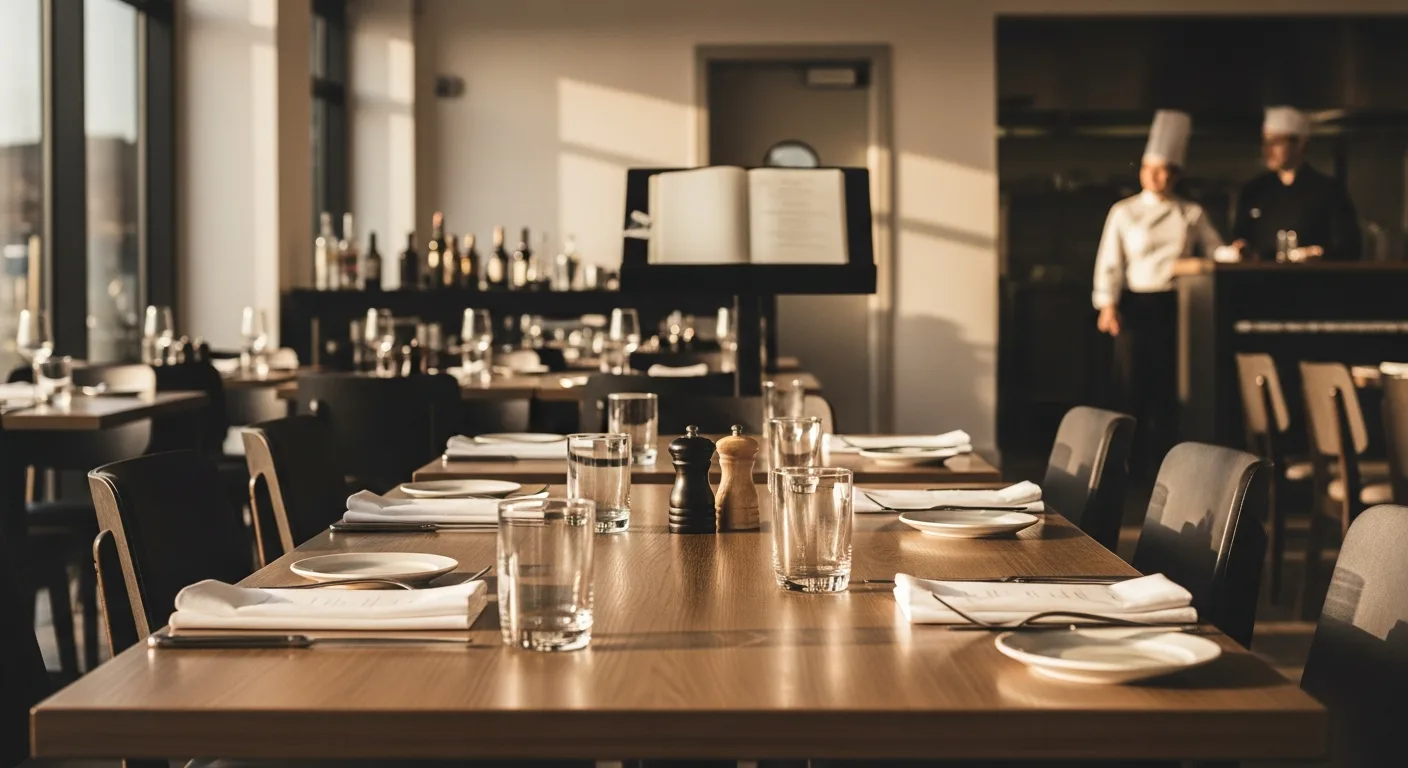 Restaurant startup checklist planning with documents and permits on table