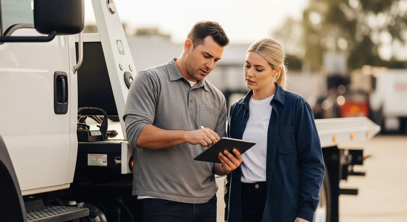 Monthly operating expenses breakdown for towing company including fuel, maintenance, and labor costs