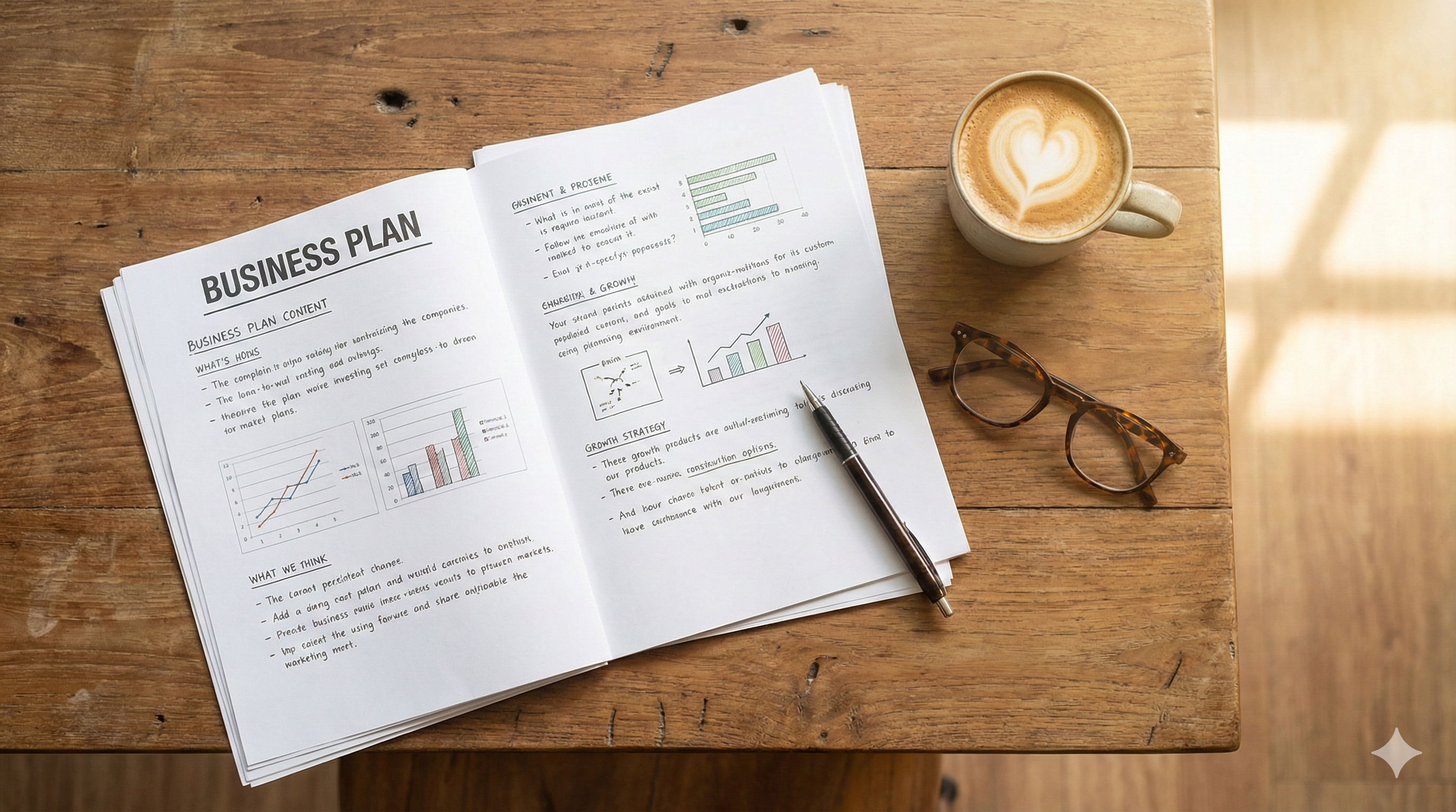 Business plan on a desk