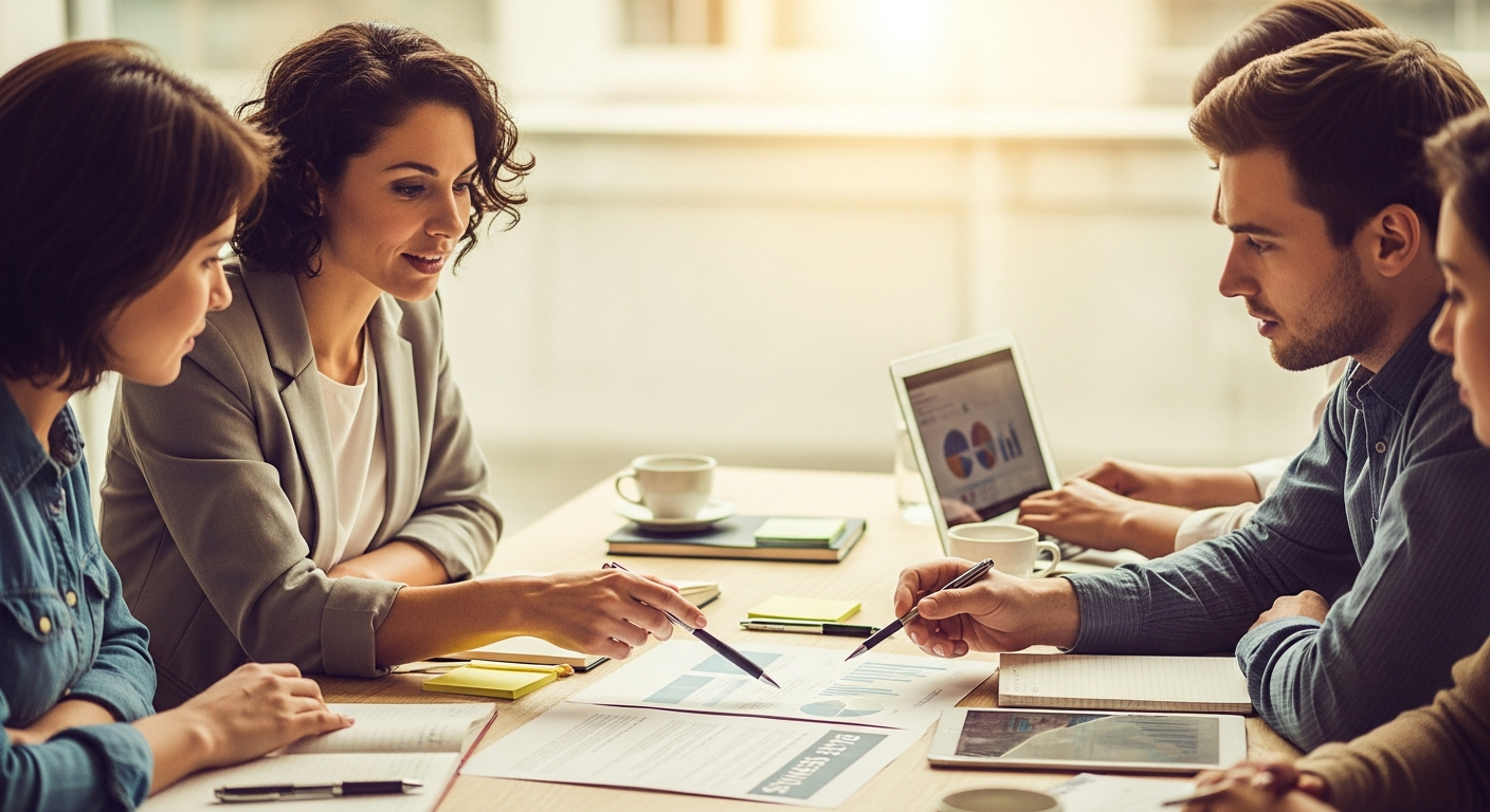 Completed business plan template example with financial charts