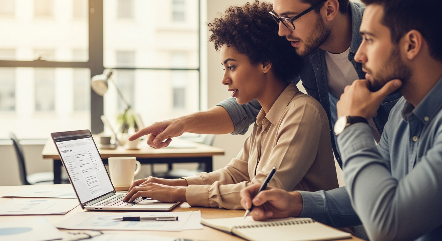 Dashboard view of an AI-powered business plan generator showing quick setup questions and generated content preview