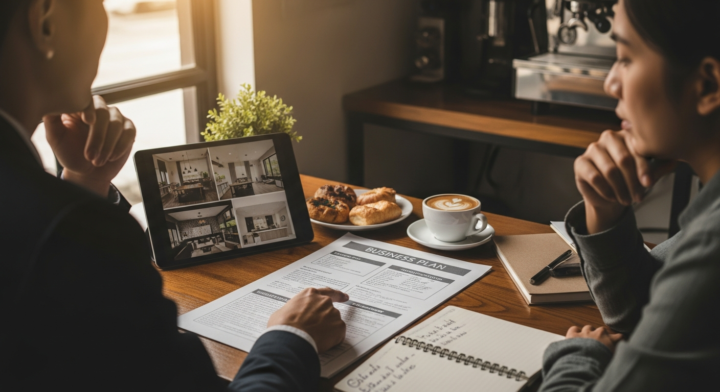 Busy cafe interior showing customers and barista operations for how to start a cafe guide