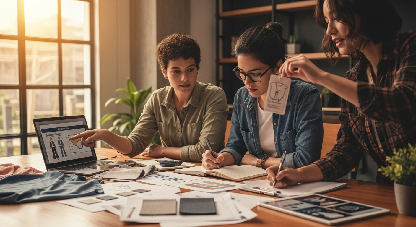 Clothing brand launch timeline with marketing milestones and sales targets