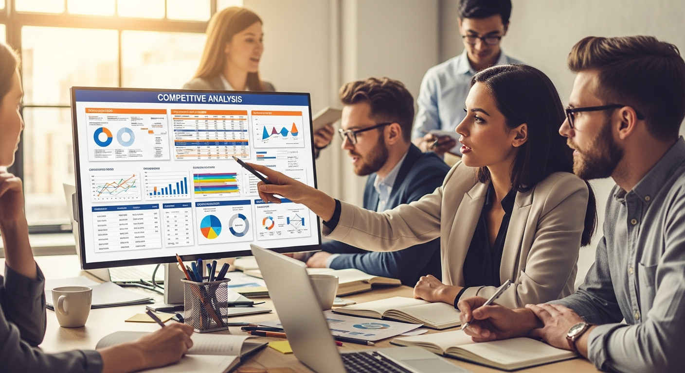 Competitive analysis template framework showing competitor research methodology