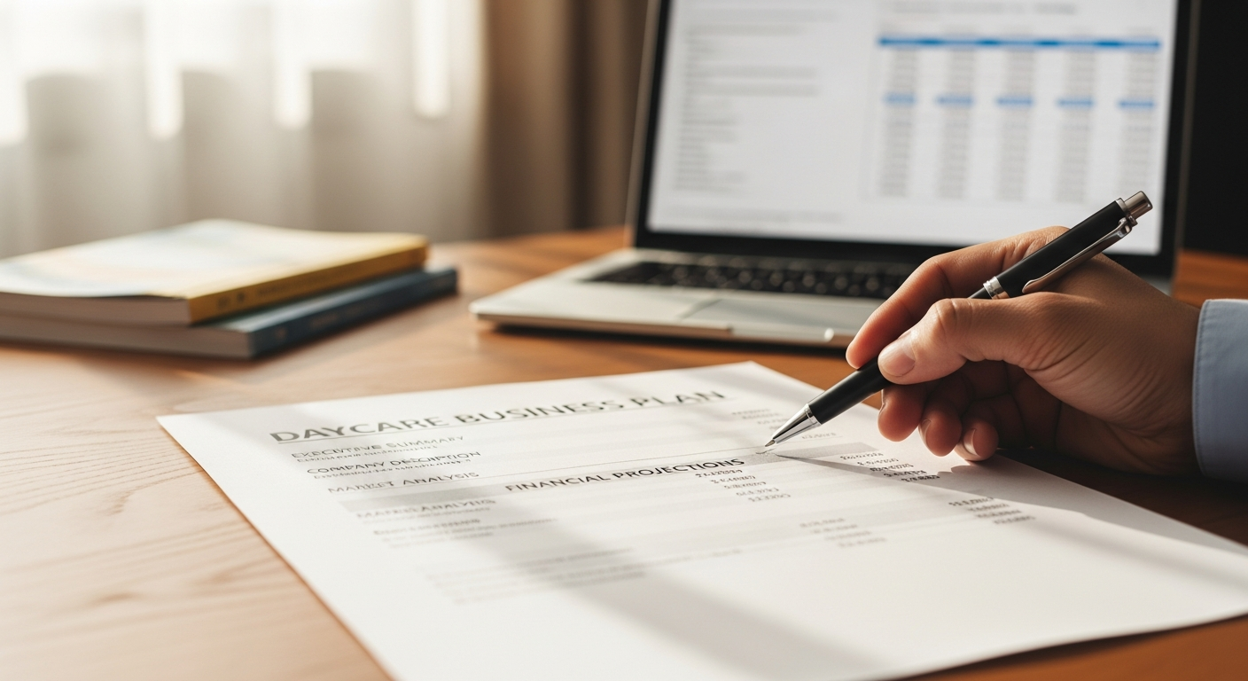 Market analysis charts showing childcare demand and competition in local area