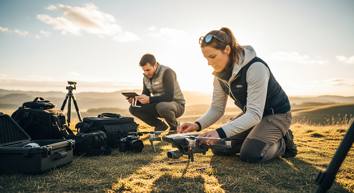 Aerial photograph showing suburban residential development taken by commercial drone photographer