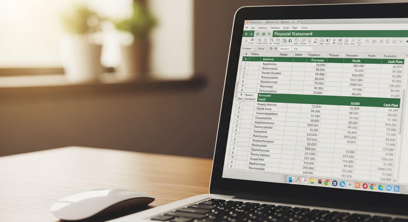 Balance sheet template in Excel showing assets, liabilities and equity sections with automated calculations