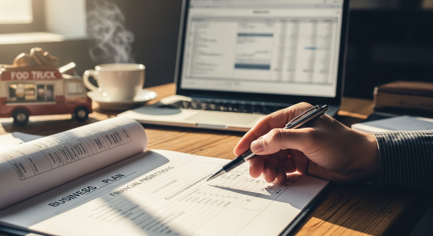 Sample food truck menu layout with pricing strategy and cost analysis