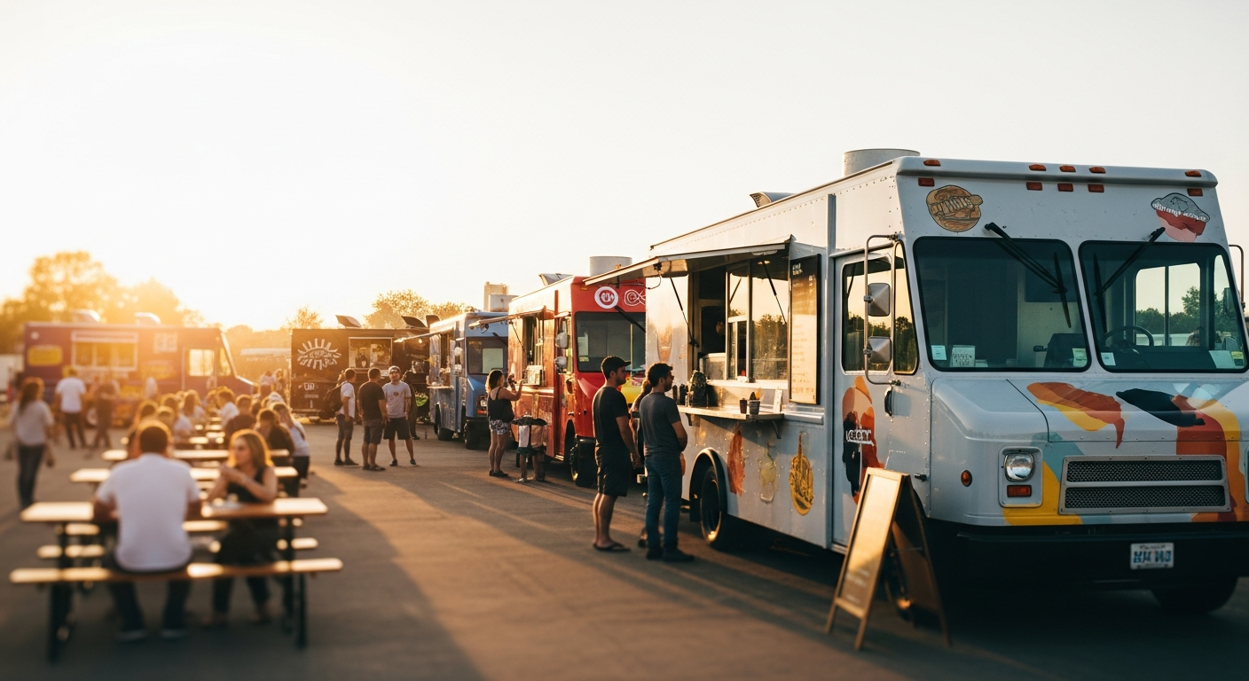 Food truck business plan template showing financial projections and startup costs