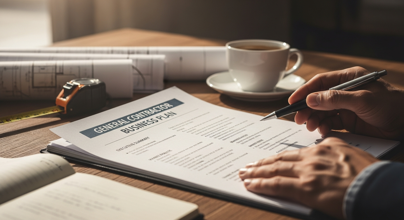Construction market analysis charts and graphs spread across a desk