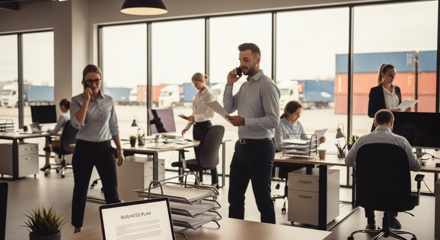 Freight broker managing shipments and coordinating between shippers and carriers