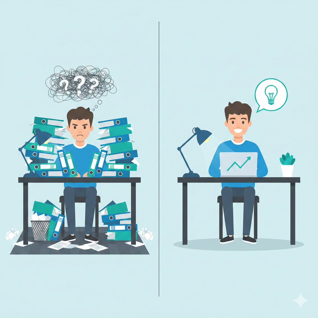 Person working on a business plan at a desk