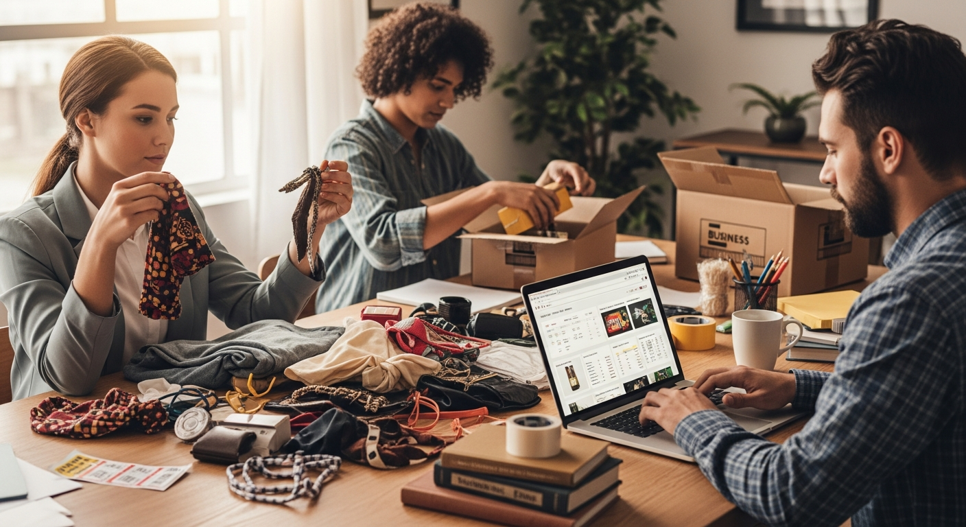 Dashboard showing reselling business financial projections and growth metrics