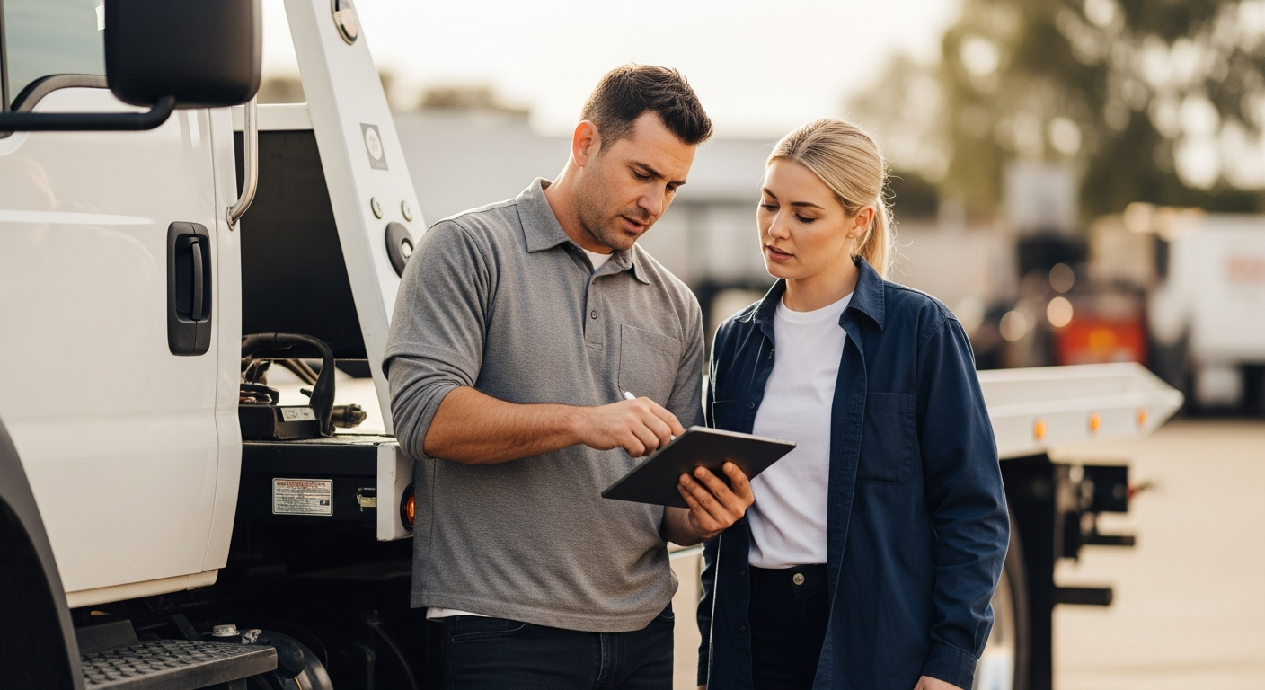 Monthly operating expenses breakdown for towing company including fuel, maintenance, and labor costs