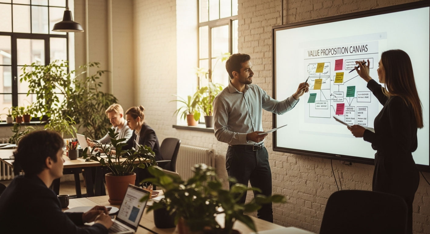 Value proposition canvas template showing customer profile and value map sections