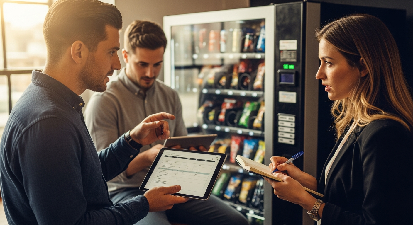 Monthly expense breakdown showing typical vending machine business operating costs